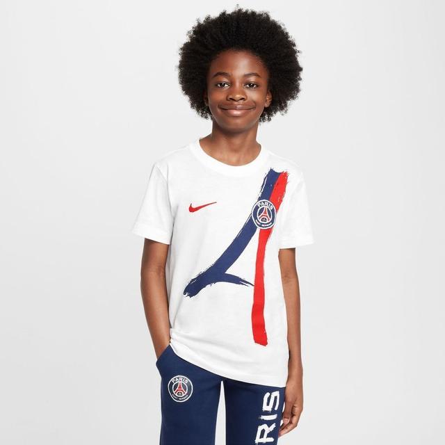 Paris Saint Germain T-shirt Iconic Away Shirt - White Kids - Nike, size Small on Productcaster.