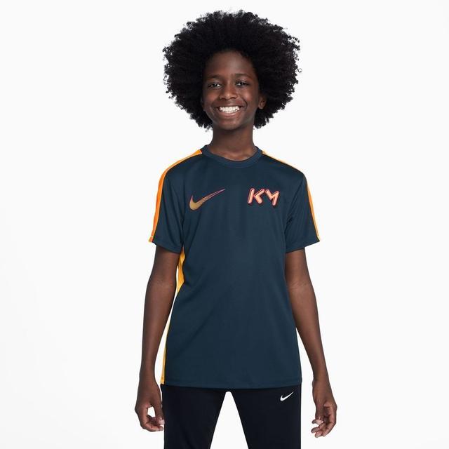 Nike Training T-Shirt Dri-FIT Academy 23 Mbappé Personal Edition - Armory Navy/Laser Orange Kids, size M: 137-147 cm on Productcaster.