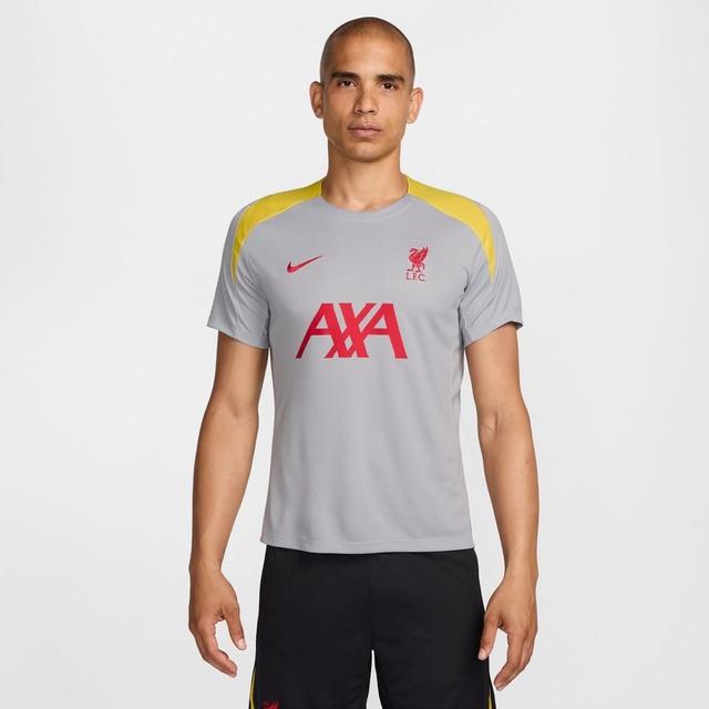 Liverpool Training T-shirt Dri-fit Strike 3rd - Smoke Grey/chrome Yellow/global Red - Nike, size Large on Productcaster.