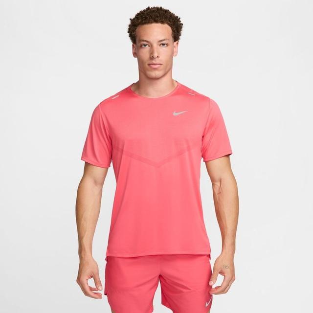 Nike Running T-shirt Dri-fit Rise 365 - Pink/reflect Silver, size XX-Large on Productcaster.