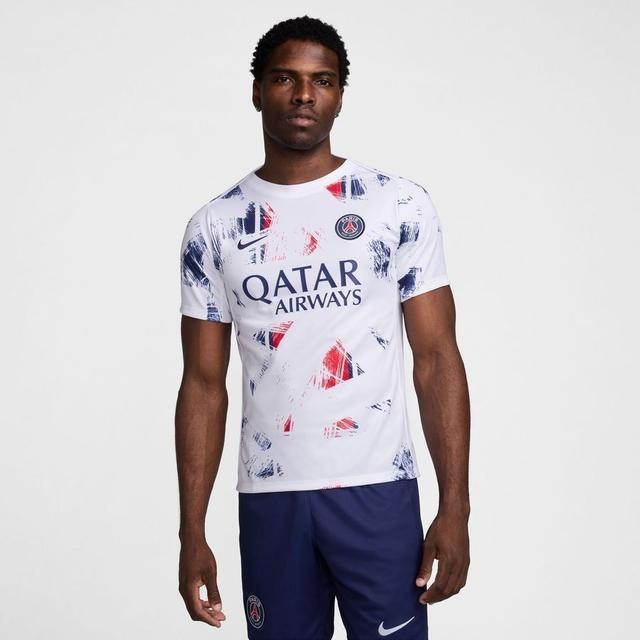 Paris Saint Germain Training T-shirt Dri-fit Academy Pro Pre Match - White/midnight Navy - Nike, size Large on Productcaster.