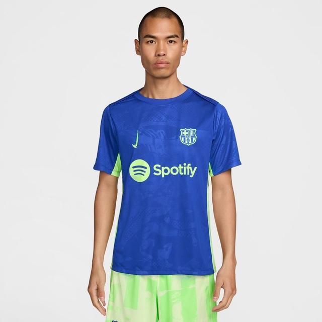 Barcelona Training T-shirt Dri-fit Academy Pro Pre Match 3rd - Old Royal/lime Blast - Nike, size Small on Productcaster.