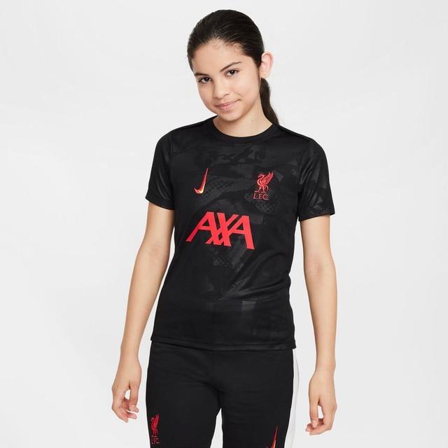 Liverpool Training T-shirt Dri-fit Academy Pro Pre Match 3rd - Black/chrome Yellow/global Red Kids - Nike, size XS: 122-128 cm on Productcaster.