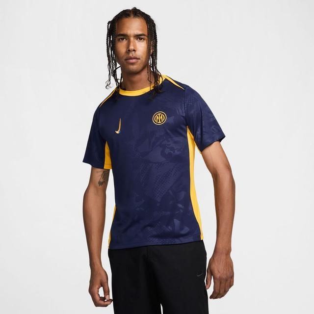 Inter Training T-shirt Dri-fit Academy Pro Pre Match 3rd - Blackened Blue/university Gold/lyon Blue - Nike, size X-Large on Productcaster.