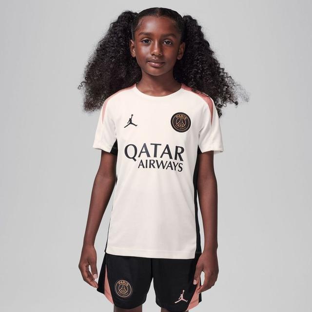 Paris Saint Germain Training T-shirt Dri-fit Strike 3rd - Pale Ivory/black/rust Pink Kids - Nike, size XS: 122-128 cm on Productcaster.