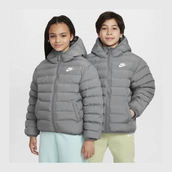 Nike Winter Jacket Nsw Synthetic-fill - Smoke Grey/white Kids, size XL: 158-170 cm on Productcaster.