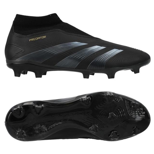 adidas Predator League Laceless Fg Dark Spark - Core Black/carbon/gold Metallic - Grass (Fg), size 42 on Productcaster.