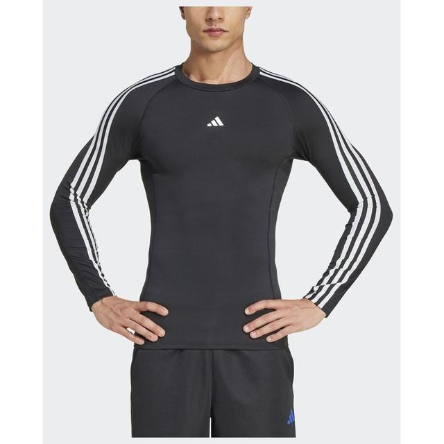 adidas Techfit Compression Training 3-stripes Long Sleeve T-shirt, storlek X-Large on Productcaster.