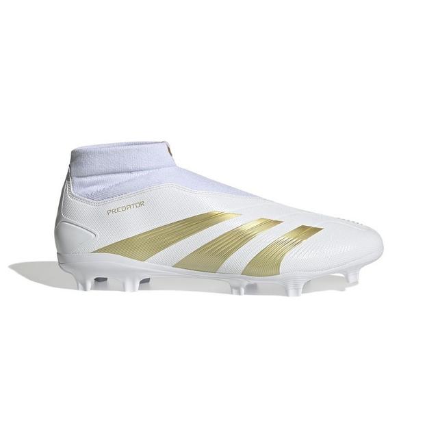 adidas Predator League Laceless Fg Day Spark - Footwear White/gold Metallic/footwear White - Grass (Fg), size 45⅓ on Productcaster.