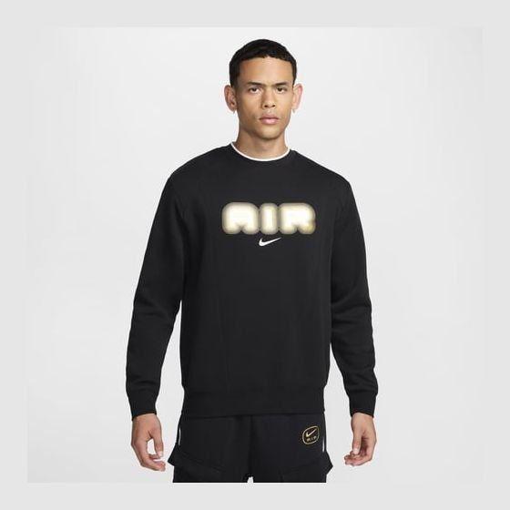 Nike Air Sweatshirt Fleece Crew - Black/metallic Gold, size Small on Productcaster.