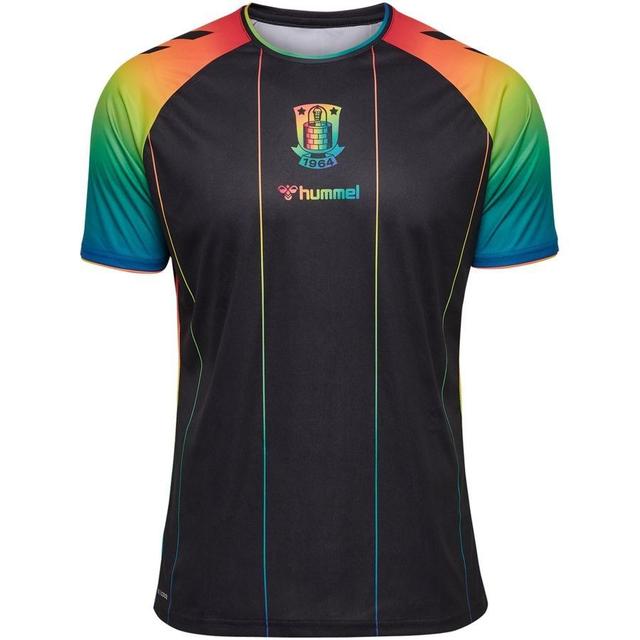 Brondby If Training T-shirt Pre Match Equality - Black/multicolor - Hummel, size Medium on Productcaster.