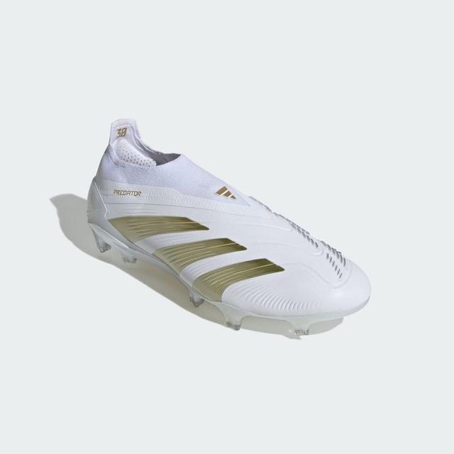 adidas Predator Elite Laceless Fg Day Spark - Footwear White/gold Metallic/footwear White - Grass (Fg), size 48⅔ on Productcaster.