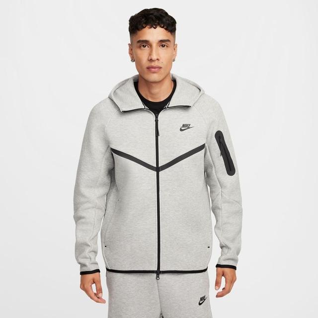 Nike Hoodie Tech Fleece 24 Fz Windrunner - Dk Grey Heather/black, size Small on Productcaster.