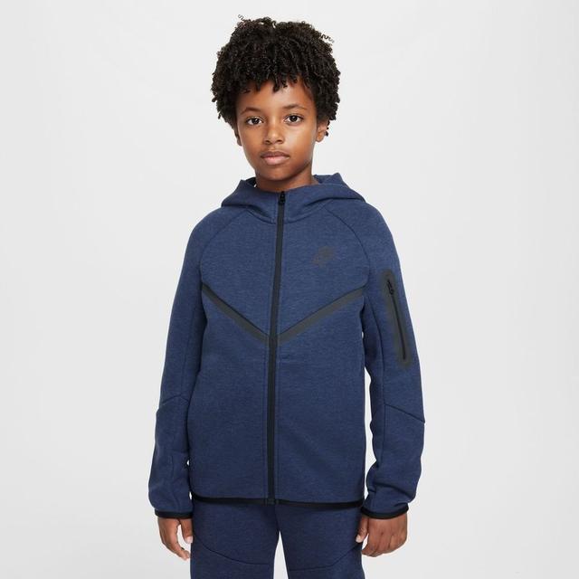 Nike Hoodie Nsw Tech Fleece Fz 24 - Obsidian Heather/black Kids, size M: 137-147 cm on Productcaster.