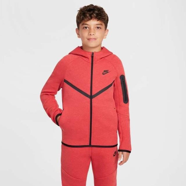 Nike Hoodie Nsw Tech Fleece Fz 24 - University Red/black Kids, size XS: 122-128 cm on Productcaster.