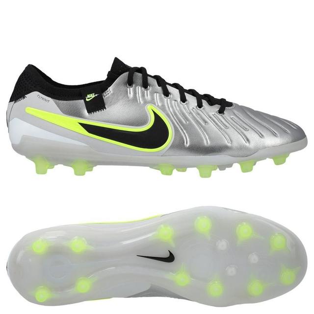 Nike Tiempo Legend 10 Elite Ag-pro Mad Voltage - Metallic Silver/black/volt - Artificial Grass (Ag), size 38 on Productcaster.