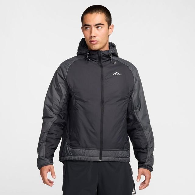 Nike Running Jacket Therma-fit Primaloft Trail - Black/anthracite/summit White, size Small on Productcaster.