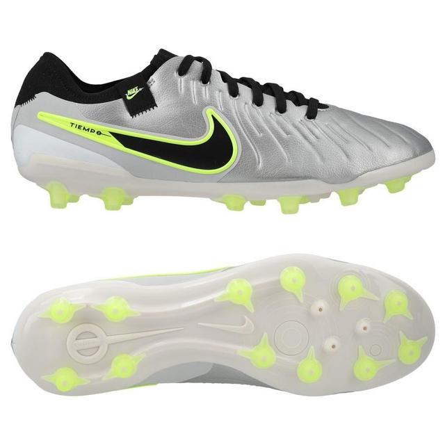 Nike Tiempo Legend 10 Pro Ag-pro Mad Voltage - Metallic Silver/black/volt - Artificial Grass (Ag), size 38 on Productcaster.