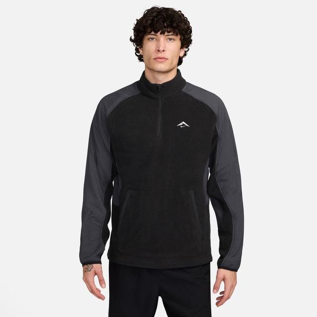 Nike Running Shirt Polartec Trail Fleece 1/4 Zip - Black/anthracite/summit White, size Large on Productcaster.