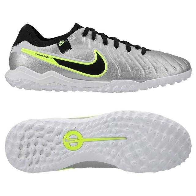 Nike Tiempo Legend 10 Pro Tf Mad Voltage - Metallic Silver/black/volt - Turf (Tf), size 42 on Productcaster.