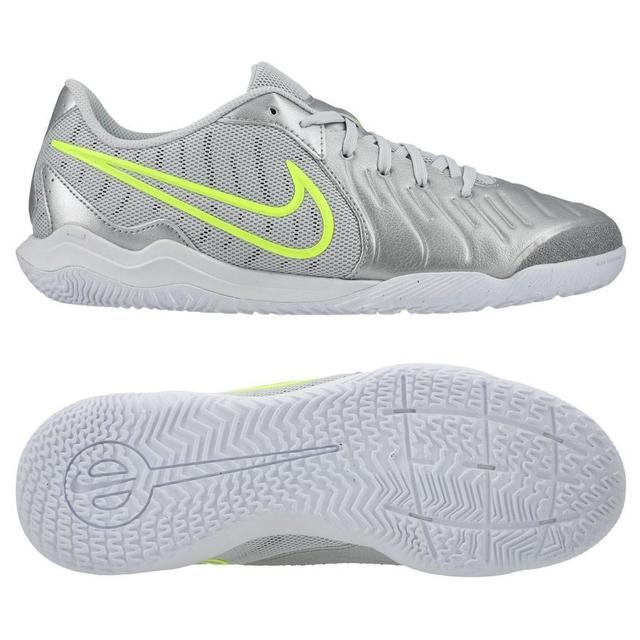 Nike Tiempo Legend 10 Academy Ic Mad Voltage - Metallic Silver/white/volt - Indoor (Ic), size 39 on Productcaster.