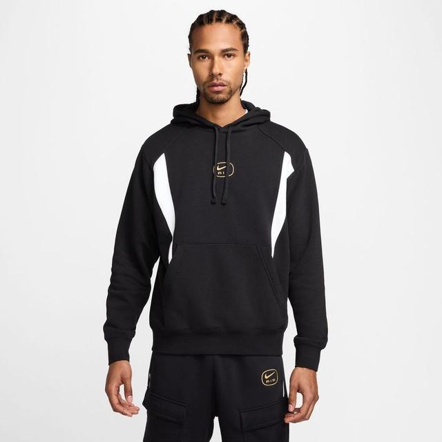 Nike Air Hoodie Nsw Pullover Fleece - Black/white/metallic Silver, size XX-Large on Productcaster.