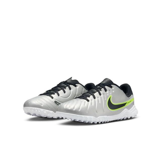 Nike Tiempo Legend 10 Academy Tf Mad Voltage - Metallic Silver/black/volt Kids - Turf (Tf), size 36½ on Productcaster.