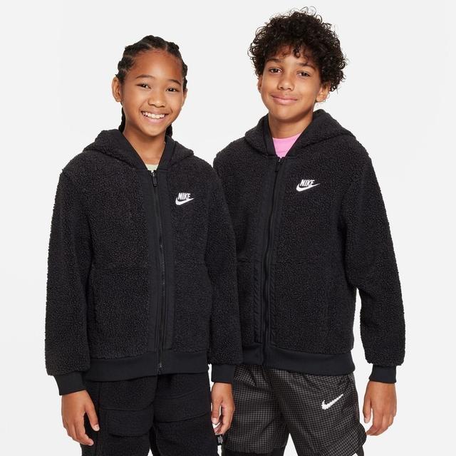 Nike Hoodie Nsw Club Fleece Fz Winterized - Black/white Kids, size XL: 158-170 cm on Productcaster.