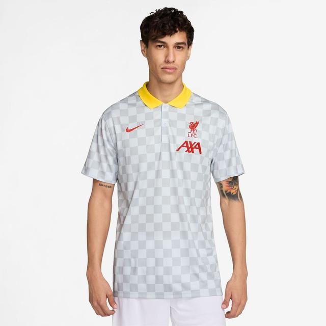 Liverpool Polo Dri-fit Victory 3. - Smoke Grey/global Red/chrome Yellow - Nike, size Small on Productcaster.