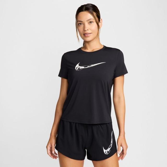 Nike Running T-shirt Dri-fit One Swoosh - Black/white Women, size X-Large on Productcaster.