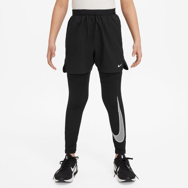 Nike Pro Tights Dri-fit Warm - Black/white Kids, size XS: 122-128 cm on Productcaster.