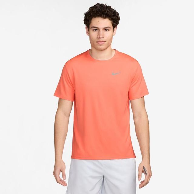 Nike Running T-shirt Dri-fit Uv Miller - Orange/reflect Silver, size Large on Productcaster.