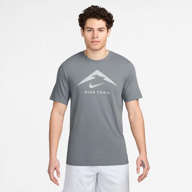 Nike Running T-shirt Dri-fit Run Trail - Smoke Grey, size X-Large on Productcaster.