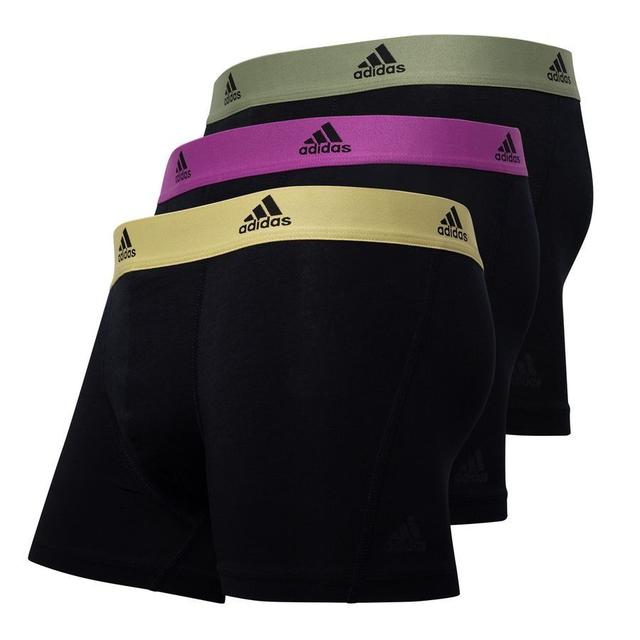 adidas Trunks Active Flex Cotton 3-pack - Black/yellow/pink/green, size Small on Productcaster.