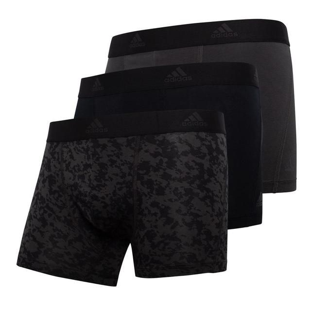 adidas Trunks Active Flex Cotton 3-pack - Black/grey, size Large on Productcaster.