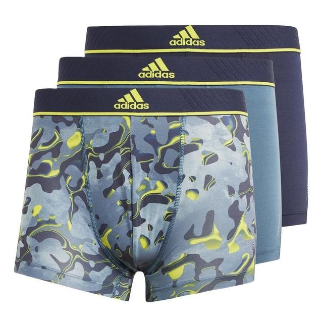 adidas Trunks Active Micro Flex Eco 3-pack - Blue/yellow, size Small on Productcaster.