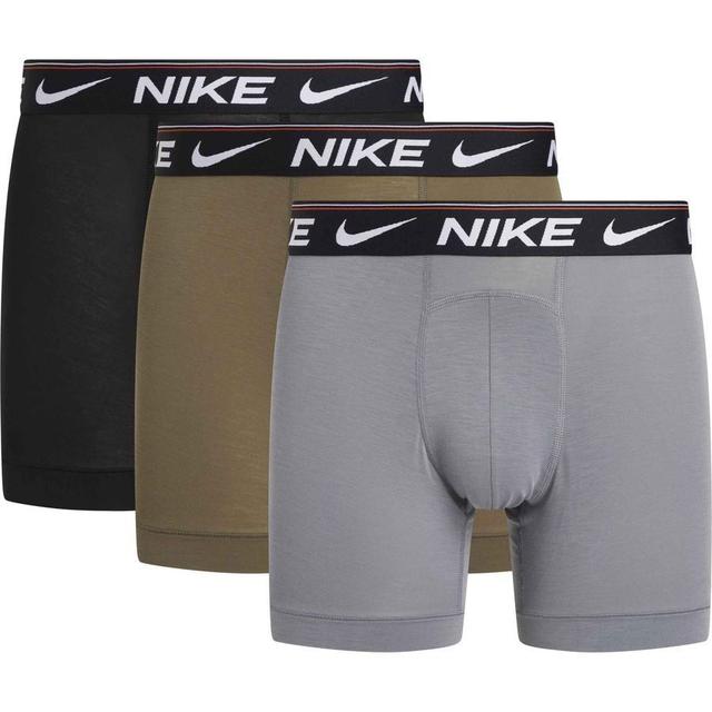 Nike Boxer Shorts Ultra Comfort Dri-fit 3-pack - Black/medium Olive/cool Grey, size Large on Productcaster.