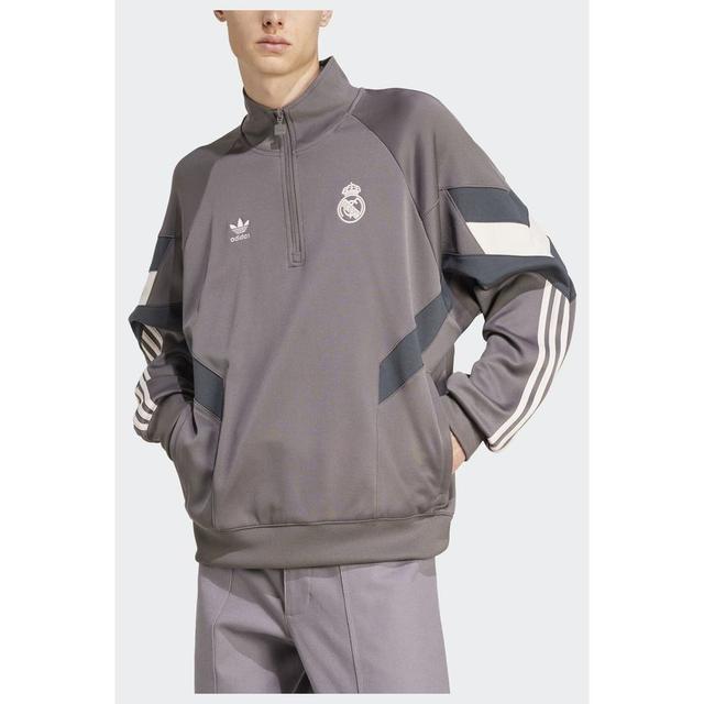 adidas Real Madrid Originals Half-zip Crew Sweatshirt, størrelse Medium on Productcaster.