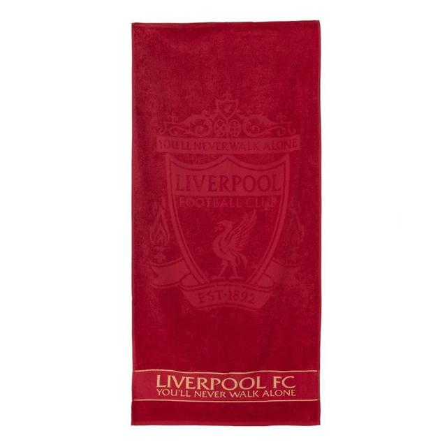 Liverpool Beach Towel Crest - Red/gold - Liverpool Fc, size One Size on Productcaster.