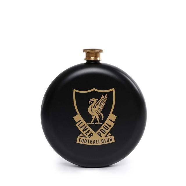 Liverpool Hip Flask Liverbird Logo - Black/gold - Liverpool Fc, size One Size on Productcaster.