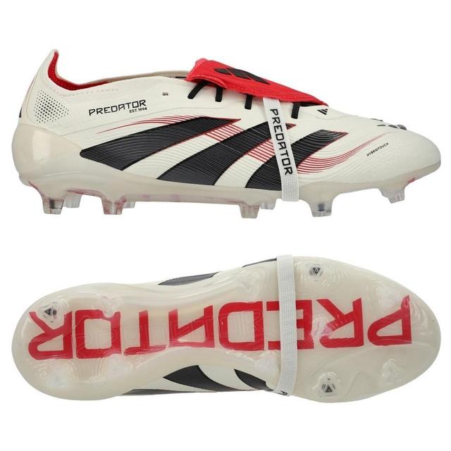 adidas Predator Elite Fold-over Tongue Fg Champagne - Off White/core Black/pure Ruby - Grass (Fg), size 38⅔ on Productcaster.