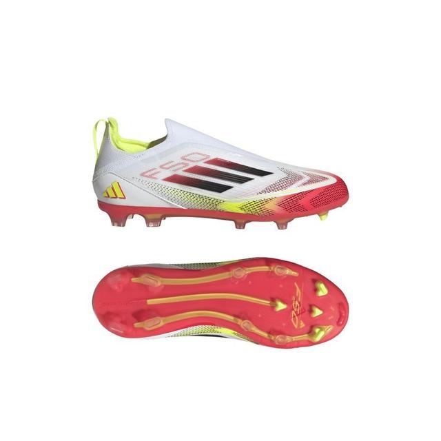 adidas F50 Elite Laceless Fg Pure Victory - Footwear White/core Black/solar Yellow Kids - Grass (Fg), size 38 on Productcaster.