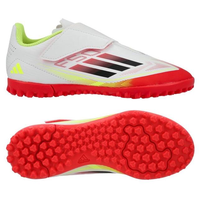 adidas F50 Club Velcro Tf Pure Victory - Footwear White/core Black/solar Yellow Kids - Turf (Tf), size 26½ on Productcaster.