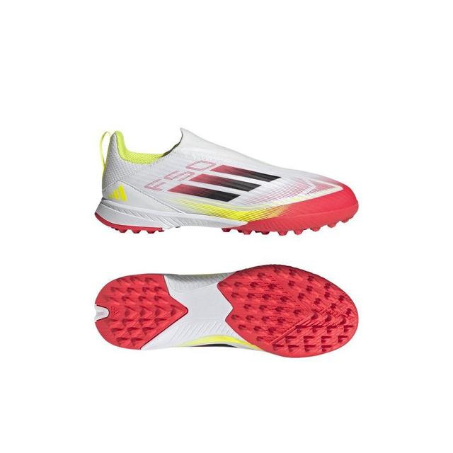 adidas F50 League Laceless Tf Pure Victory - Footwear White/core Black/solar Yellow Kids - Turf (Tf), size 37⅓ on Productcaster.