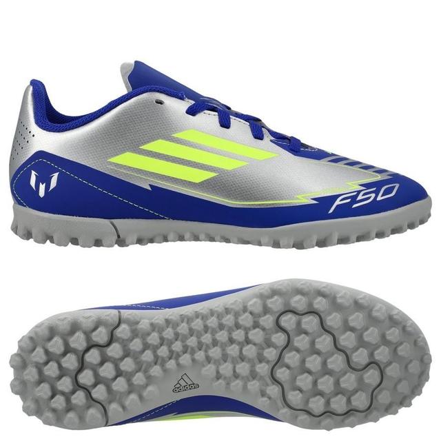 adidas F50 Messi Club Tf La Vida Rapida - Silver Metallic/solar Yellow/lucid Blue Kids - Turf (Tf), size 37⅓ on Productcaster.