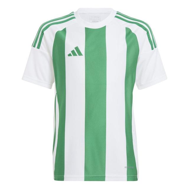 adidas Playershirt Striped 24 - White/team Green Kids, size 128 cm on Productcaster.