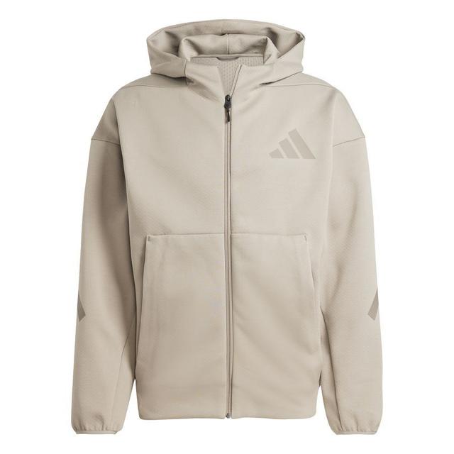 adidas Training Jacket Z.N.E. Full Zip - Putty Beige, size Medium on Productcaster.