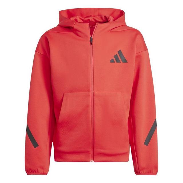 adidas Hoodie Z.N.E. Full Zip - Pure Ruby/black Kids, size 152 cm on Productcaster.