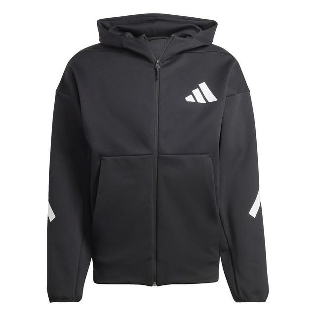 adidas Hoodie Z.N.E. Full Zip - Black/white, size Medium on Productcaster.