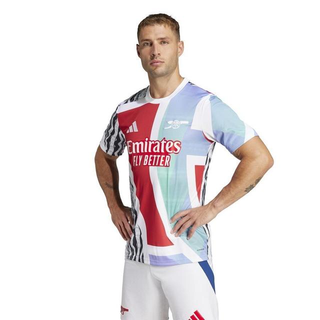 Arsenal Training T-shirt Pre Match - Better Scarlet/white/black/light Aqua - adidas, size X-Large on Productcaster.